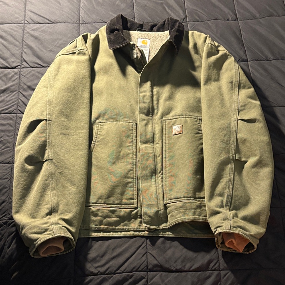Carhartt Men's Olive Sherpa Lined Jacket